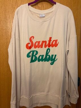 Bums and Roses Santa Baby Crew Neck